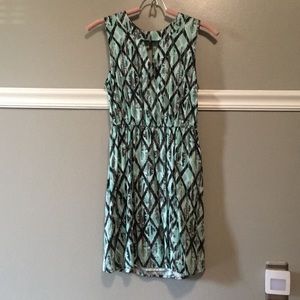 Forever 21 Mint and Black Ikat Dress
